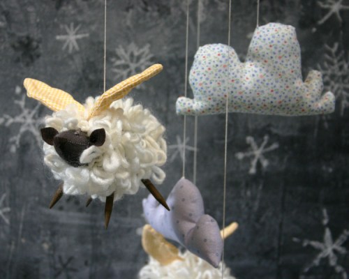 I used vintage calico prints for the clouds to add some soft color. 