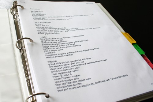 This is the master list of everything we can choose from....who needs take out?! 
