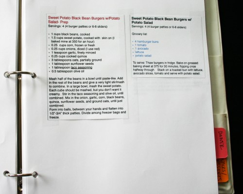 The prep recipe is on the left and the recipe for Jeff to follow while I'm sleeping...;-)...is on the right! 