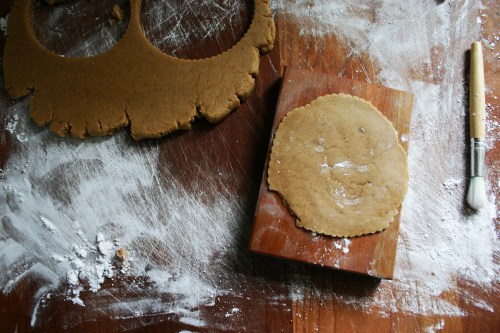 I rolled out small chunks at a time, pressed them into the mold and gently rolled over the back before carefully releasing them.