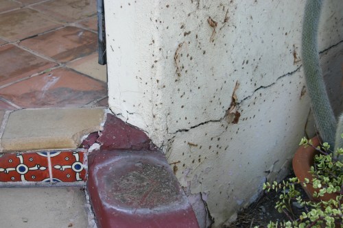 Detail of porch crack to be fixed. 