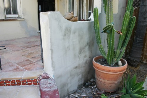 The largest stucco split...repaired! 