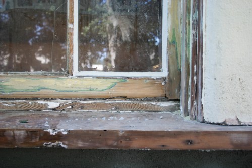 Window repair in process. 